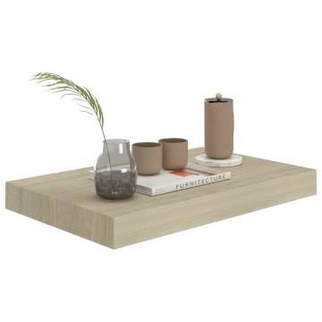 Stylish Floating Wall Shelves - Set of 4 Oak | HiPoMarket