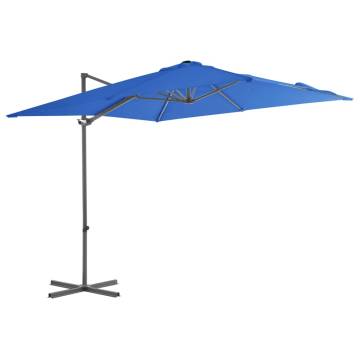 Cantilever Umbrella with Steel Pole - Azure Blue 250x250 cm