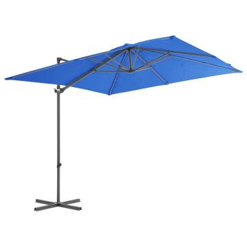 Cantilever Umbrella with Steel Pole - Azure Blue 250x250 cm