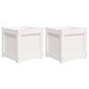 Garden Planters 2 pcs White Solid Wood Pine | HipoMarket