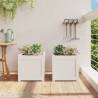 Garden Planters 2 pcs White Solid Wood Pine | HipoMarket