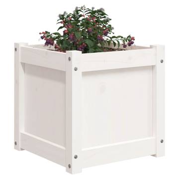 Garden Planters 2 pcs White Solid Wood Pine | HipoMarket