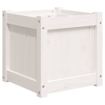 Garden Planters 2 pcs White Solid Wood Pine | HipoMarket