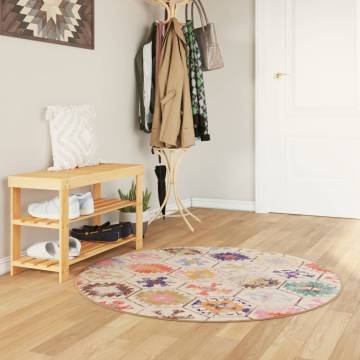 Rug Washable Multicolour Ø 120 cm - Anti Slip | HipoMarket