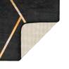 Washable Black and Gold Rug 80x300 cm - Anti Slip & Stylish