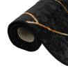 Washable Black and Gold Rug 80x300 cm - Anti Slip & Stylish