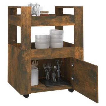 Kitchen Trolley Smoked Oak - 60x45x80 cm | Hipomarket