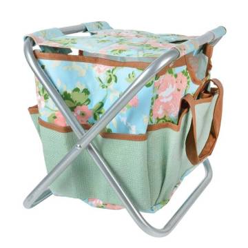 Esschert Design Garden Tool Stool - Stylish Rose Print