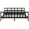 Black Super King Size Bed Frame with Headboard | Hipomarket