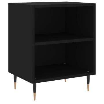 Elegant Black Bedside Cabinets - 2 pcs Engineered Wood