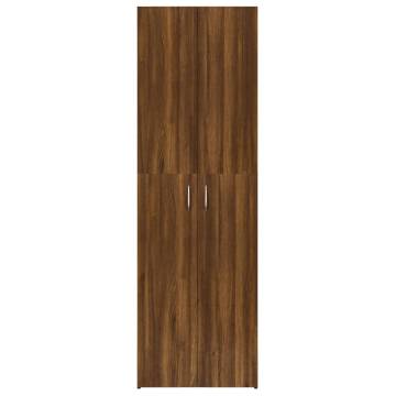 Elegant Brown Oak Office Cabinet - 60x32x190 cm