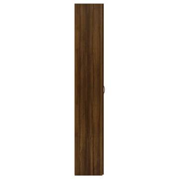 Elegant Brown Oak Office Cabinet - 60x32x190 cm