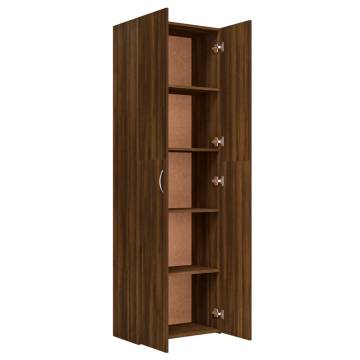 Elegant Brown Oak Office Cabinet - 60x32x190 cm