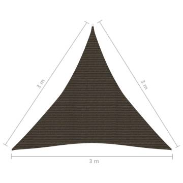 Sunshade Sail 3x3m Brown - UV & Mould Resistant HDPE