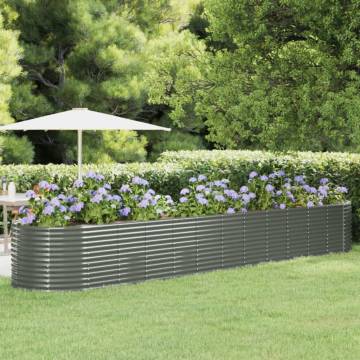 Garden Raised Bed Powder-coated Steel 507x100x68 cm Grey