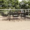 7 Piece Garden Dining Set Black Poly Rattan Colour black Size 200 cm table length Number of 6 