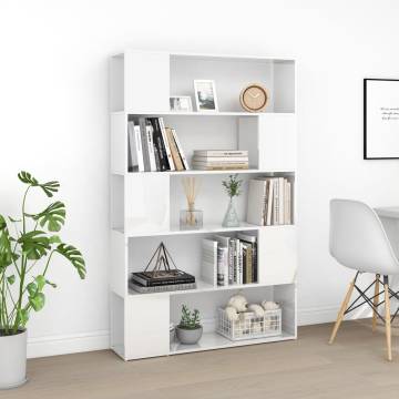 High Gloss White Book Cabinet Room Divider | HipoMarket