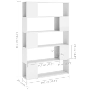 High Gloss White Book Cabinet Room Divider | HipoMarket