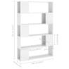 High Gloss White Book Cabinet Room Divider | HipoMarket