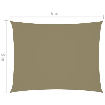 Sunshade Sail Oxford Fabric 5x6 m Beige - Outdoor Protection