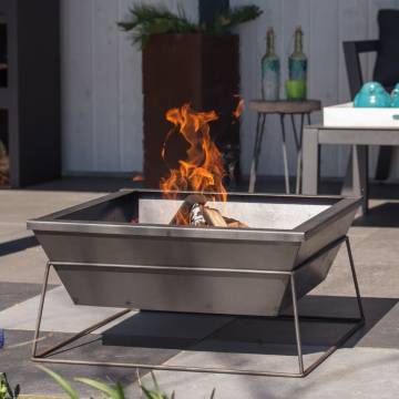 RedFire Fire Pit Reso Grey Steel - Modern Garden Fireplace