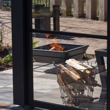 RedFire Fire Pit Reso Grey Steel - Modern Garden Fireplace