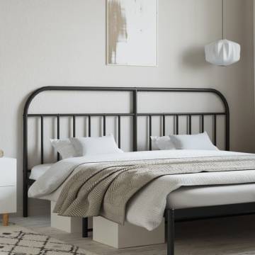 Metal Headboard Black 200 cm - Stylish & Sturdy Design