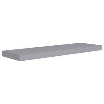 Floating Wall Shelves Set of 4 - Stylish Grey MDF Display