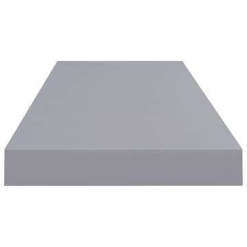 Floating Wall Shelves Set of 4 - Stylish Grey MDF Display