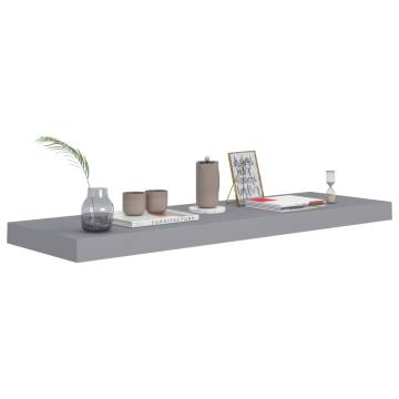 Floating Wall Shelves Set of 4 - Stylish Grey MDF Display