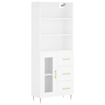 Highboard White 69.5x34x180 cm - Elegant Storage Solution