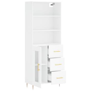 Highboard White 69.5x34x180 cm - Elegant Storage Solution