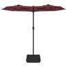 Double-Head Parasol with LEDs - Bordeaux Red 316x240 cm