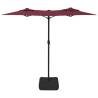 Double-Head Parasol with LEDs - Bordeaux Red 316x240 cm