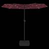 Double-Head Parasol with LEDs - Bordeaux Red 316x240 cm