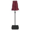 Double-Head Parasol with LEDs - Bordeaux Red 316x240 cm