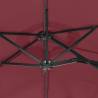 Double-Head Parasol with LEDs - Bordeaux Red 316x240 cm