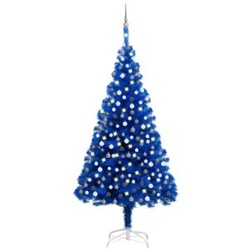 Artificial Pre-lit Christmas Tree with Ball Set Blue 240 cm