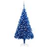 Artificial Pre-lit Christmas Tree with Ball Set Blue 240 cm PVC Colour blue and grey Size 240 x 120 cm Quantity in Package 1 Number of Branch Tips 