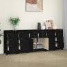 Stylish Black Pine Sideboard 230x35x80 cm - HipoMarket