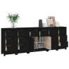 Stylish Black Pine Sideboard 230x35x80 cm - HipoMarket