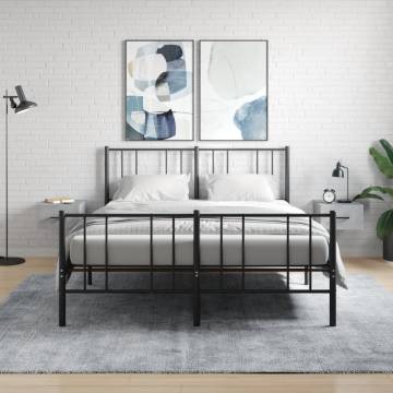 Wall-mounted Bedside Cabinets - Concrete Grey 2 pcs | HipoMarket