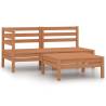 3 Piece Garden Lounge Set Solid Pinewood Honey Brown Colour honey brown Model corner + middle + table Number of 1 