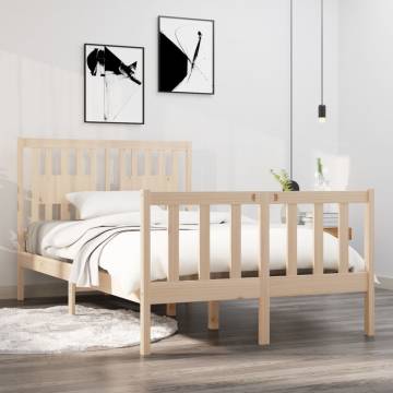 Solid Wood Bed Frame 120x190 cm Small Double | HipoMarket