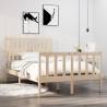 Bed Frame Solid Wood 120x190 cm Small Double Colour natural Size 120 x 190 cm 