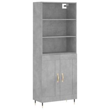 Stylish Highboard Concrete Grey - 69.5x34x180 cm | Hipo Market