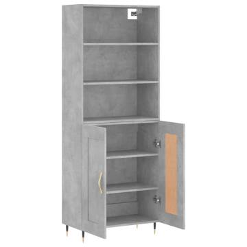 Stylish Highboard Concrete Grey - 69.5x34x180 cm | Hipo Market