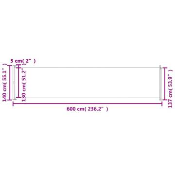 Patio Retractable Side Awning 140x600 cm - Stylish & Practical