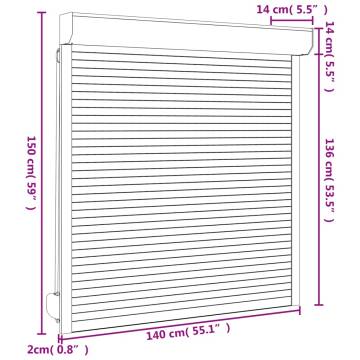 Roller Shutter Aluminium 140x150 cm White - Premium Quality