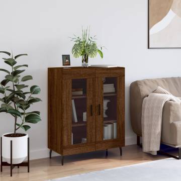 Brown Oak Sideboard 69.5x34x90 cm | Durable Engineered Wood